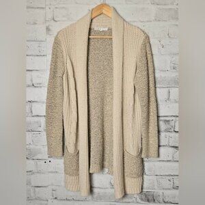 CLEO Cream & Tan Cable Knit Cardigan
